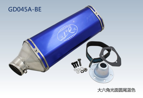 BIG HEXAGONAL ROUND END BRIGHT BLUE